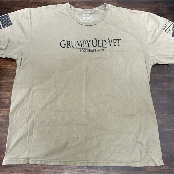 Grunt Style "Grumpy Old Vet" Military Green T Shirt Men's Size XXL - Picture 1 of 4